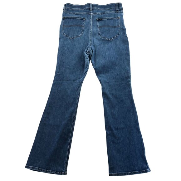 Lee Womens Jeans Size 14 Medium Wash Bootcut Leg Blue Denim Classic Casual - Picture 2 of 12